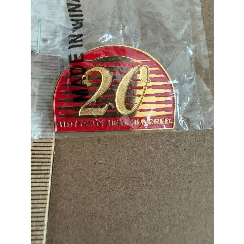 Hotter N Hell Hundred 29th Anniversary Pin Red and gold